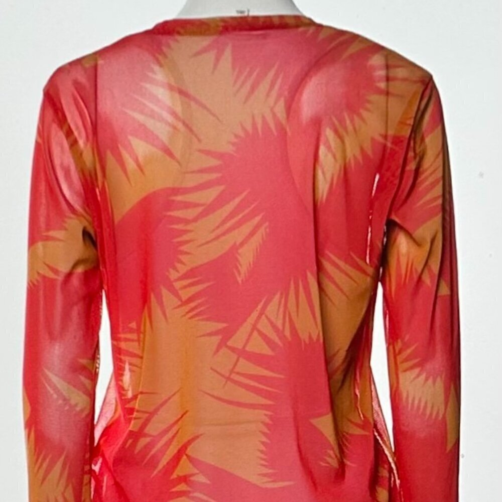 Pleats Please Issey Miyake Printed Crew Neck Blouse Size S - Picture 2 of 9